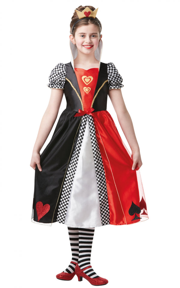 Red and Black Queen Of Hearts Girl Costume